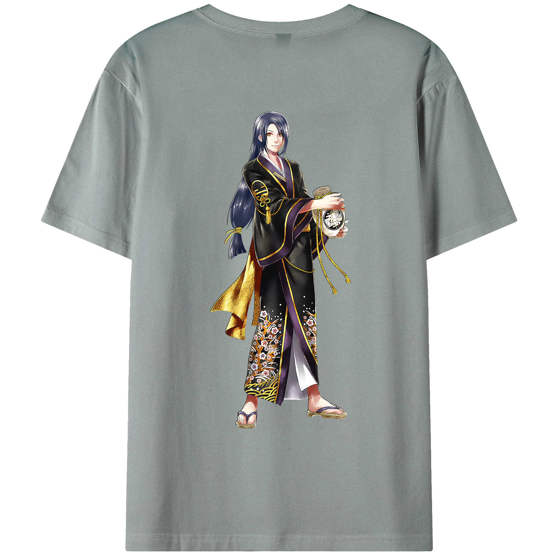 （画像用） 刀剣乱舞 Touken Ranbu 綿100％ メンズ半袖Tシャツ（バックプリント） 通気性